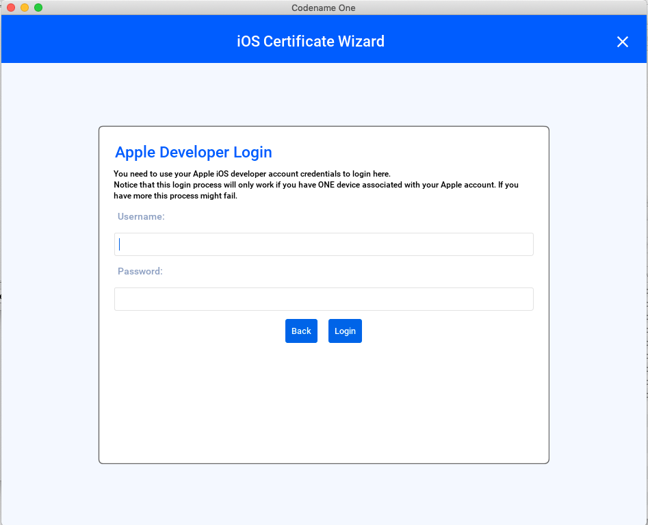 Codename One - iOS Certificate Wizard