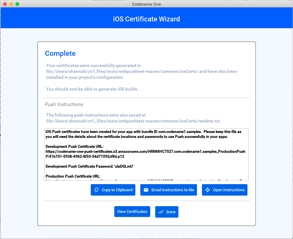 Codename One - iOS Certificate Wizard